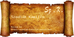 Szedlák Kamilla névjegykártya